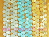 light color tear drop shell strands